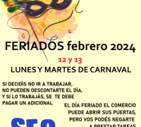 FERIADOS DE FEBRERO